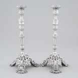 Pair of Portuguese Silver Candlesticks, Porto, 20th century, height 12.7 in — 32.2 cm (2 Pieces)