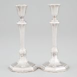 Pair of German Silver Octagonal Table Candlesticks, for Tiffany & Co., New York, 20th century, heigh