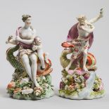 Pair of Derby Figures of Neptune and Venus, c.1765, height 9.6 in — 24.4 cm; height 9.1 in — 23 cm