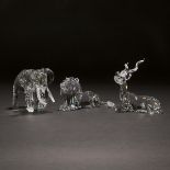 Swarovski Crystal 'Inspiration Africa' Trilogy: Elephant, Kudu, and Lion 1993/1994/1995, kudu height