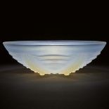 French Moulded and Frosted Opalescent Glass Bowl, probably André Hunebelle, c.1930, height 2.8 in —