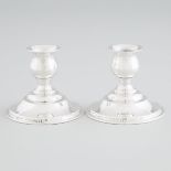 Pair of American Silver Low Candlesticks, International Silver Co., Meriden, Ct., 20th century, heig