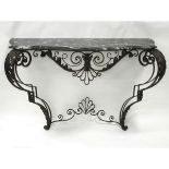 Spanish Wrought Iron Console Table, early 20th century, 36 x 53 x 17 in — 91.4 x 134.6 x 43.2 cm