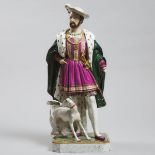 Large German Porcelain Figure of King Francis I, late 19th century, height 23.2 in — 59 cm