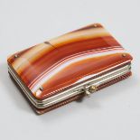 Italian Agate Panelled Change Purse, mid 20th century, 9.4 x 8.9 in — 24 x 22.5 cm