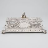 Indian Silver Presentation Rectangular Casket, Calcutta, c.1943, 7.7 x 17.1 x 7.7 in — 19.5 x 43.5 x