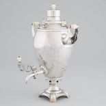 Russian Silver Samovar, probably Alexei Nasyedin for Grachev, St. Petersburg, 1889, height 14.5 in —