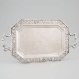 Chinese Silver Two-Handled Octagonal Tray, early 20th century, length 17.8 in — 45.2 cm