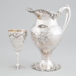 American Silver Plated Pitcher and Goblet, 20th century, height 10.5 in — 26.6 cm; height 6.5 in —