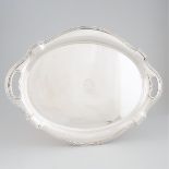 American Silver Two-Handled Oval Serving Tray, Gorham Mfg. Co., Providence, R.I., 1922, length 24.6