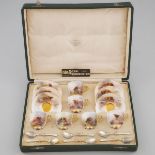 Set of Six Royal Worcester 'Highland Cattle' Coffee Cups and Saucers, Harry Stinton, 1912-13, saucer