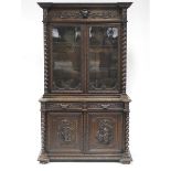 French Renaissance Revival Oak Cabinet, 19th/early 20th century, 96 x 57 x 24 in — 243.8 x 144.8 x 6