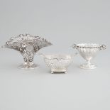 Three Edwardian and Later English Silver Pierced Baskets, George Nathan & Ridley Hayes, Chester, 190