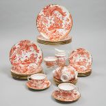 Royal Crown Derby 'Red Aves' Pattern Dinner Service, 20th century, dinner plate diameter 10.6 in — 2