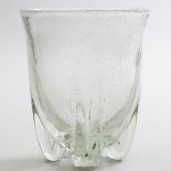 Flecked Glass Four-Footed Vase, probably Czech, mid-20th century, height 9.6 in — 24.5 cm