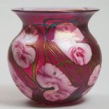 John Lotton (American, b.1964), Large Iridescent 'Vine and Leaf' Glass Vase, 1994, height 10.6 in —