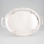 Austro-Hungarian Art Nouveau Silver Two-Handled Oval Serving Tray, Vienna, c.1900, length 27.3 in —
