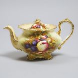 Aynsley 'Orchard Gold' Teapot, D. Jones, 20th century, height 5.8 in — 14.7 cm