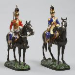 Pair of Copeland Horsemen Figures 'Royal Horse Guards: The Blues' and '2nd Life Guards: Officer', ea