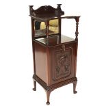 Victorian Mahogany Side Cabinet, c.1890, 38.25 x 15.25 x 13.5 in — 97.2 x 38.7 x 34.3 cm