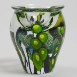 David Lotton (American, b.1960), Internally Decorated Glass Paperweight Vase, 2001, height 4.7 in —