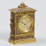 Tiffany Studios, New York “Spanish Pattern’ Gilt Bronze Table/Desk Clock, early 20th century, height