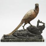 Cold Painted White Metal Model of a Golden Pheasant, c.1900, 16 x 18 x 7 in — 40.6 x 45.7 x 17.8 cm