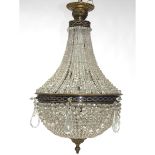 French Cut Glass and Ormolu Basket Form Chandelier, early 20th century, height 32 in — 81.3 cm
