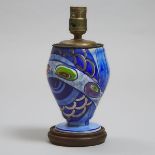 Wilkinson Vase as a Table Lamp, Clarice Cliff, c.1930, height 6.5 in — 16.5 cm; overall height 10.2