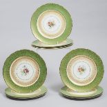 Ten George Jones Floral and Gilt Decorated Plates, c.1891-1921, diameter 10.8 in — 27.5 cm (10 Piece