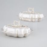 Pair of Old Sheffield Plate Covered Entrée Dishes, Henry Wilkinson & Co., c.1835, length 11.7 in — 2