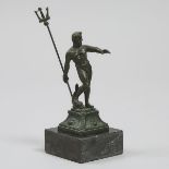 Small Italian Patinated Bronze Model of the Figure from the Fountain of Neptune in the Piazza del Ne