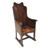 French Oak Parsons Chair, mid 19th century, 45.5 x 22 x 22 in — 115.6 x 55.9 x 55.9 cm