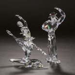 Swarovski Crystal 'Magic of Dance' Antonia and Anna, 2003/2004, largest height 8.5 in — 21.5 cm (2 P