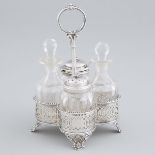 Victorian Silver Four-Bottle Cruet, John Harrison, Sheffield, 1860, height 7.5 in — 19 cm