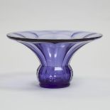 Bohemian Dodecagonal Cut Amethyst Glass Vase, 20th century, height 6.1 in — 15.5 cm, diameter 11.2 i