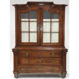Large French Mahogany Linen Press, mid 19th century, 88 x 65 x 28 in — 223.5 x 165.1 x 71.1 cm