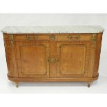 French Belle Epoque Ormolu Mounted Satinwood Sideboard, early 20th century, 40 x 69 x 21 in — 101.6