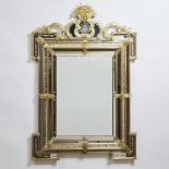 Large Venetian Etched Clear and Aventurine Glass Mirror-Framed-Mirror, 20th century, 58 x 40 in — 14