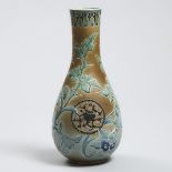 Royal Doulton Stoneware Vase, Bessie Youatt, 1882, height 10.6 in — 27 cm