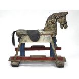 Carved and Polychromed Wood Toy Platform Rocking Horse, 19th century, 32 x 35 x 15 in — 81.3 x 88.9