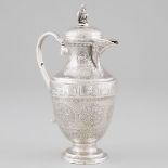 Persian Silver Wine Jug, late 19th century, height 8.3 in — 21 cm