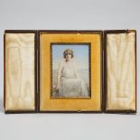 Portrait on Ivory of a Young Woman, c.1920, 8.25 x 6.5 in — 21 x 16.5 cm