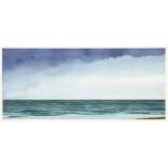 MALCOLM RAINS, WINDY WEATHER ON LAKE ONTARIO, 1988, watercolour, sight 10 ins x 22 ins; 25.4 cms x 5