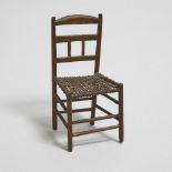 Nova Scotia Rustic Miniature Ladder Back Side Chair, 19th century, height 7.25 in — 18.4 cm