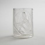 Ned Hanlan Pressed Glass Mug, c.1880, height 4.3 in — 10.8 cm