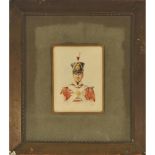 Portrait of an Officer of the 34th Cumberland Regiment of Foot, c.1830, card 6 x 4.5 in — 15.2 x 11.