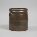 Canadian Stoneware Two Gallon Crock, 19th century, J. R. BURNS, TORONTO, height 9.75 in — 24.8 cm