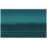 CHRISTOPHER PRATT, R.C.A., NIGHT ON THE RIVER, DEC. 1987, colour serigraph, sight 14 ins x 22.5 ins;