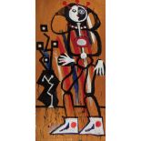 RENÉ MARCIL, EARTH SPIRIT, 1986, enamel on board, 96 ins x 48 ins; 243.8 cms x 121.9 cms